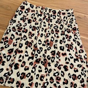 A line animal print skirt